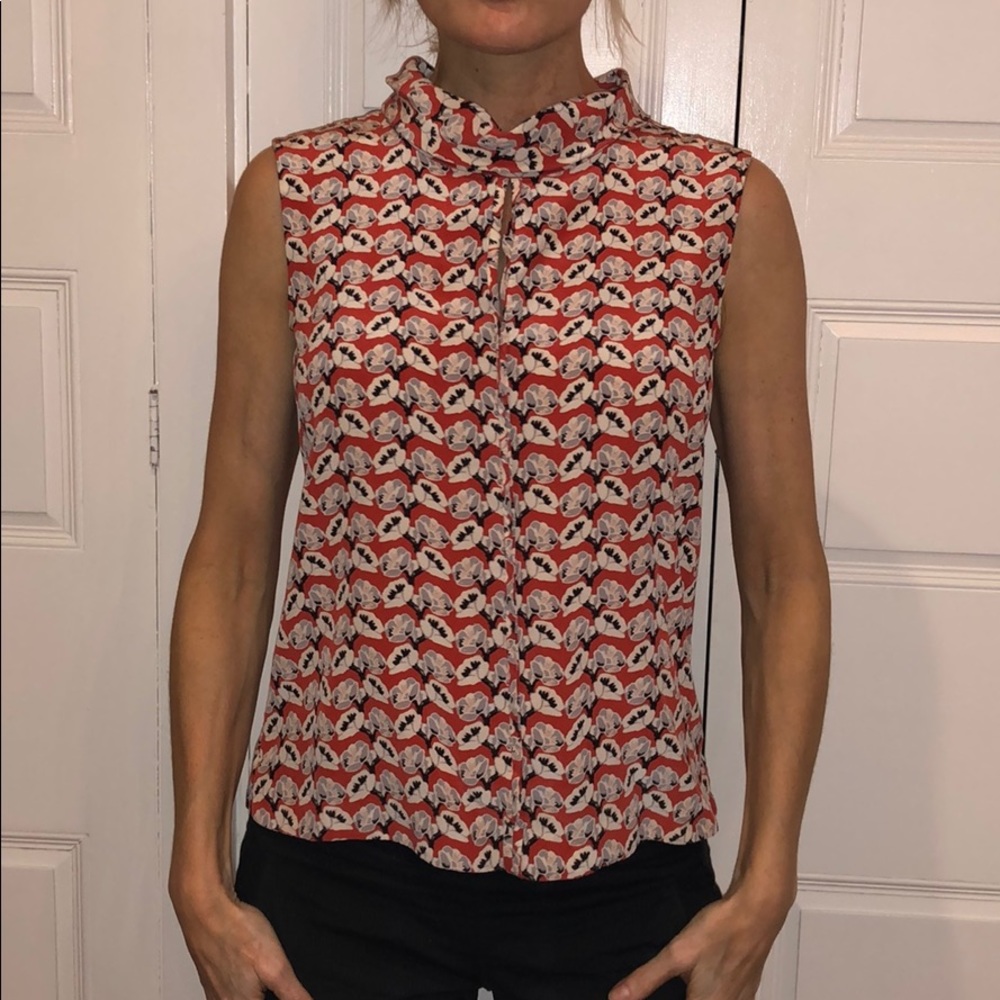 Patterned Tory Burch sleeveless blouse